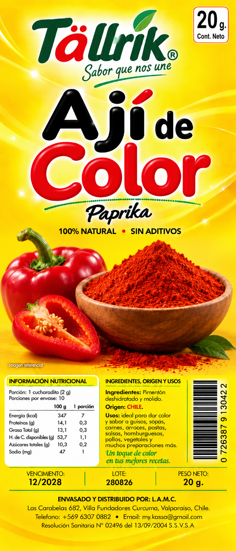 Etiqueta de Ají paprika Tallrik
